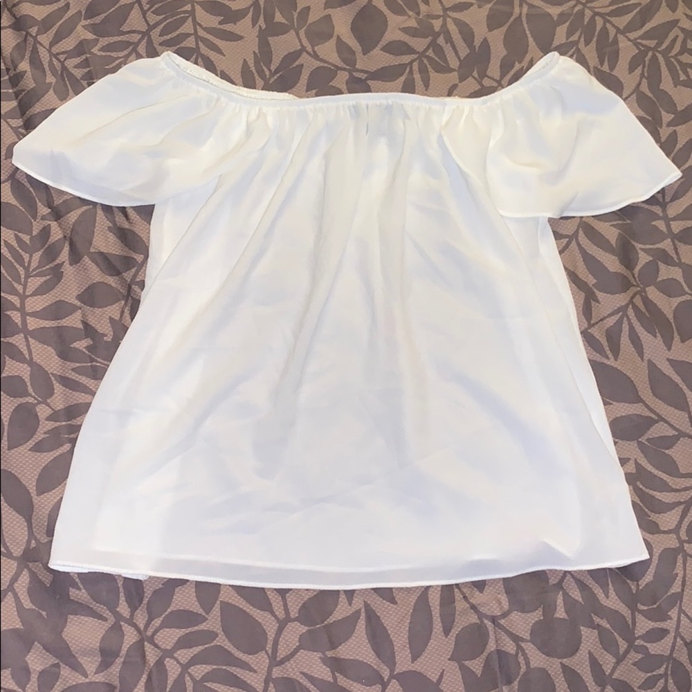 White off-the-shoulder shirt